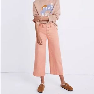 Madewell Tall Emmet Wide Leg Crop Pant: Front Button Edition